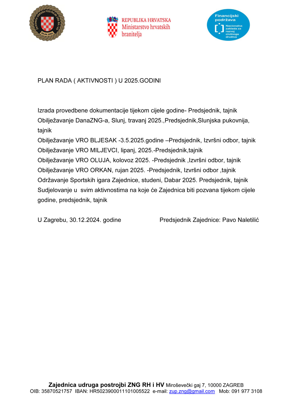 Plan rada 2025